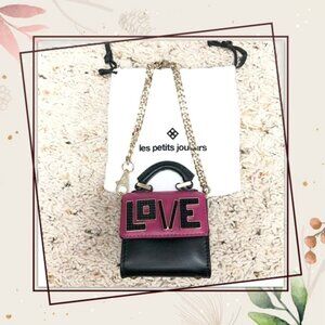 NWT “Love” Coin purse/Keychain (magenta/black)